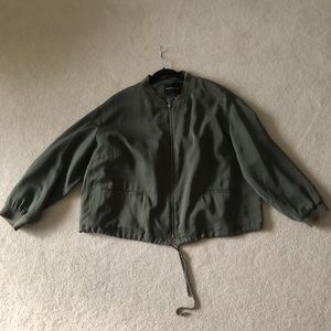 Plus Size Green Oversized Bomber Jacket Who What Wear